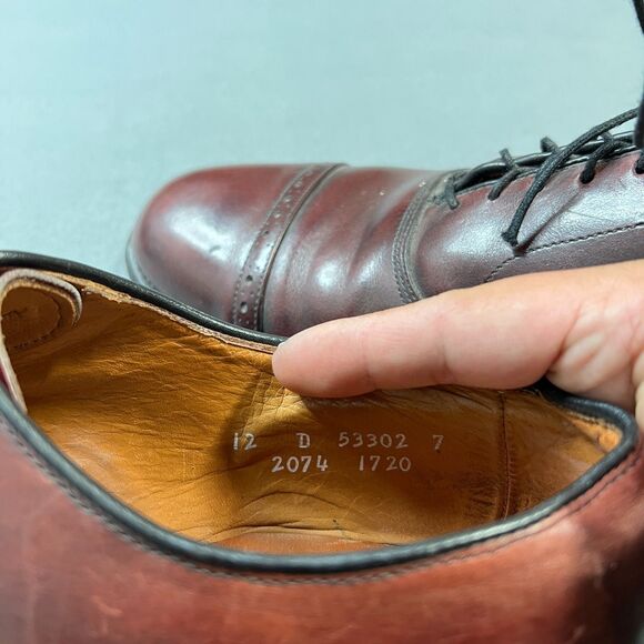 Allen Edmonds Byron Dress Shoes Mens 12D Brown Burgundy Leather Cap Toe Oxfords main image 6